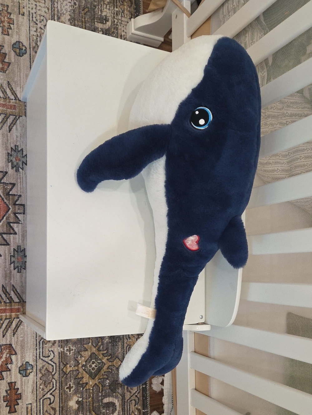 Plush Navy and White Whale Stuffed Animal - Kids Accessory